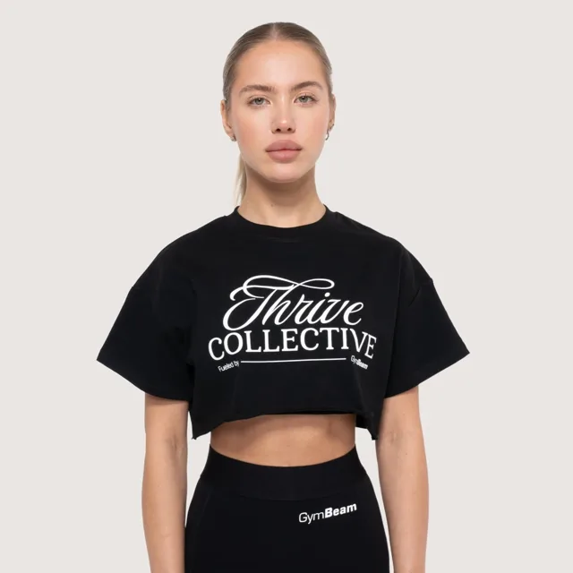 GymBeam Women‘s Thrive Cropped T-shirt Black