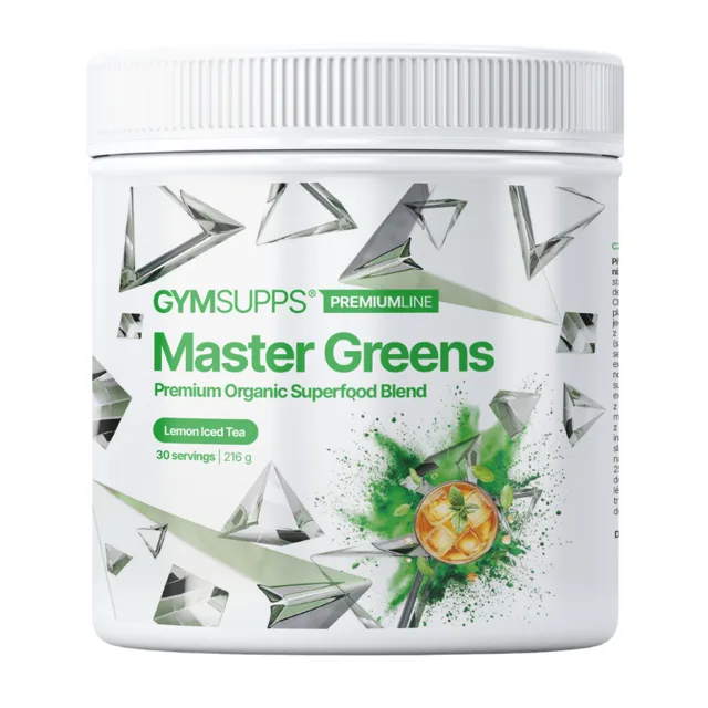 Gymsupps Master Greens citrónový ledový čaj