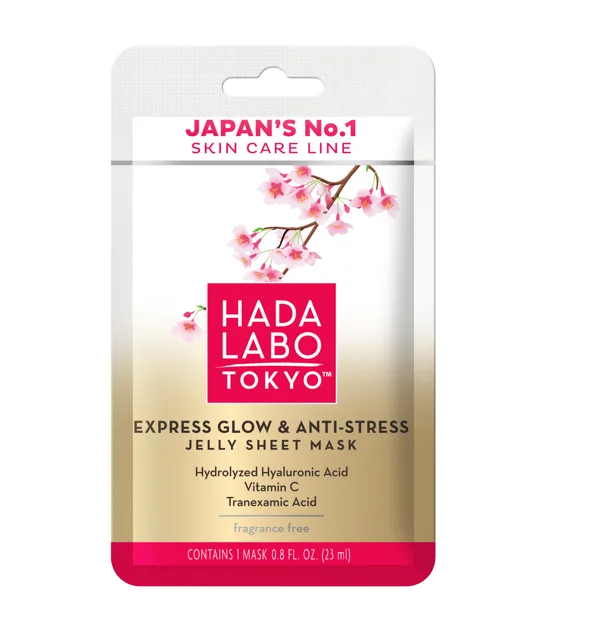 HADA LABO TOKYO HLT PREMIUM Express Glow - rozjasňující hydratační látková maska, 23 ml