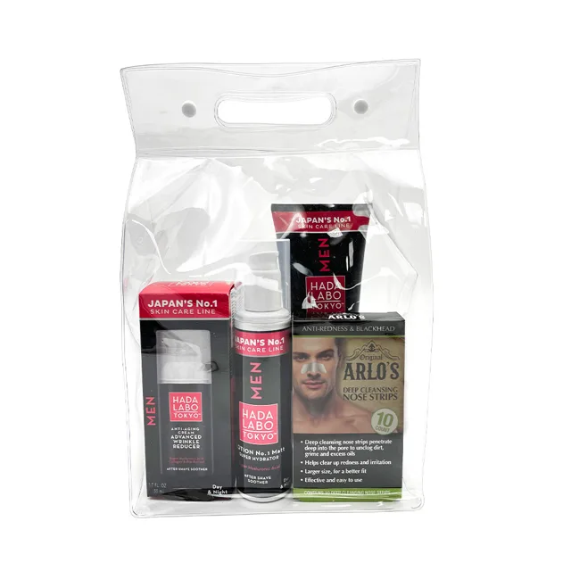 HADA LABO TOKYO MEN – sada 3 produkty (Čisticí pěna, matující lotion a anti-age krém) + čisticí pásky na nos