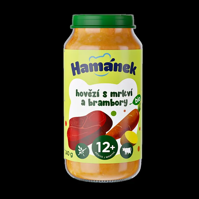 HAMÁNEK Bio Hovězí s mrkví a brambory 12m+ 240 g