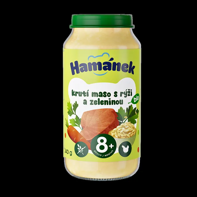HAMÁNEK Bio Krůta se zeleninou a rýží 8m+ 240 g