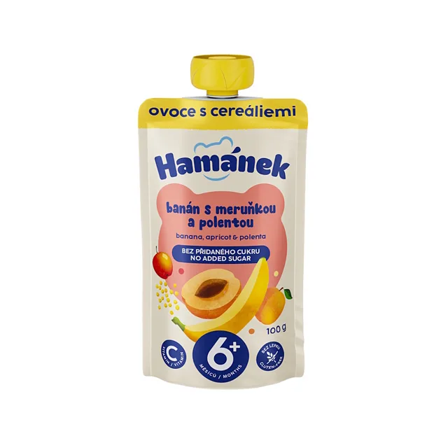 HAMÁNEK Jablko s banánem, meruňkou a polentou 6m+ 100 g
