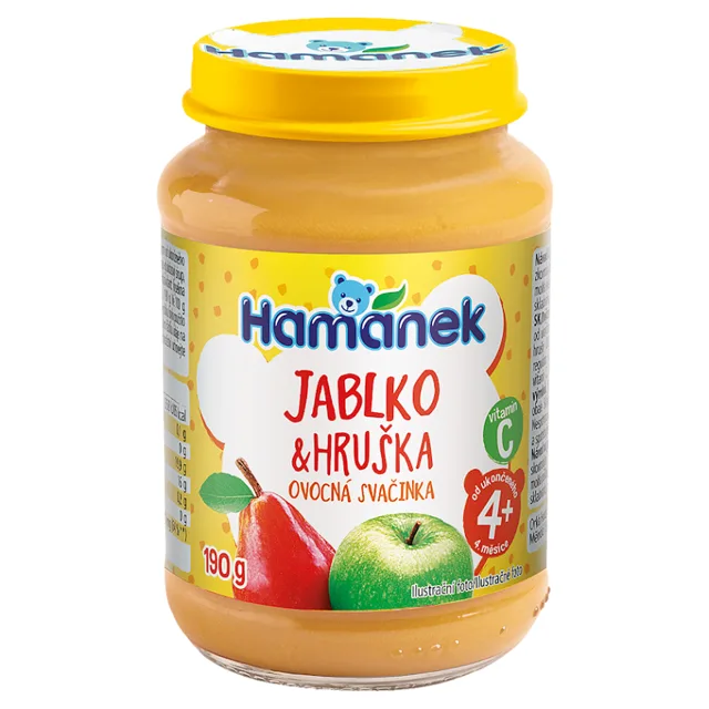 HAMÁNEK Kojenecká výživa hruška a jablko 4m+ 190 g