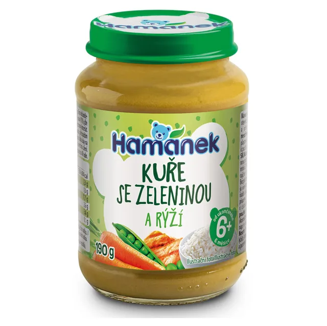 HAMÁNEK Kuře se zeleninou a rýží 6m+ 190 g