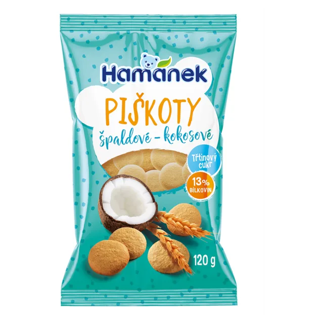 HAMÁNEK Špaldové piškoty s kokosem 120 g