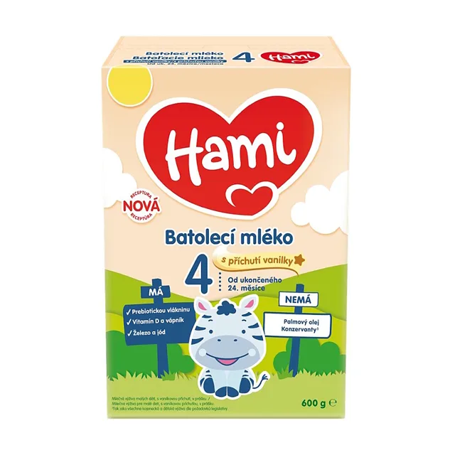 HAMI 4 Batolecí mléko s příchutí vanilky od ukončeného 24.měsíce 600 g