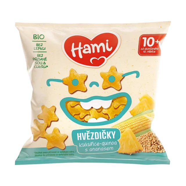 HAMI BIO Kukuřičné-quinoa křupky ananas 20g 12m+