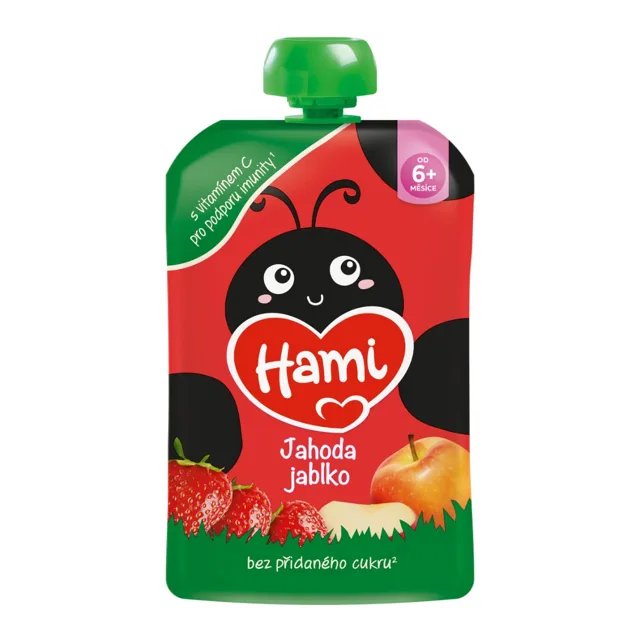 Hami Jahoda, jablko 6m+ kapsička 100 g