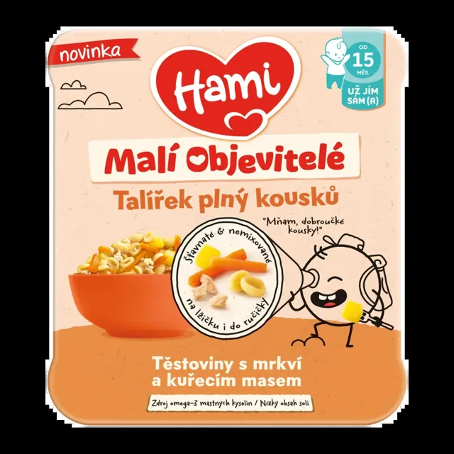 Hami Malí Objevitelé těstoviny s mrkví a kuřecím masem 200 g