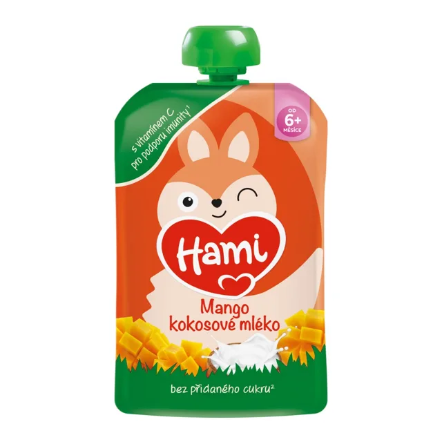 Hami Mango, kokosové mléko 6m+ kapsička 100 g