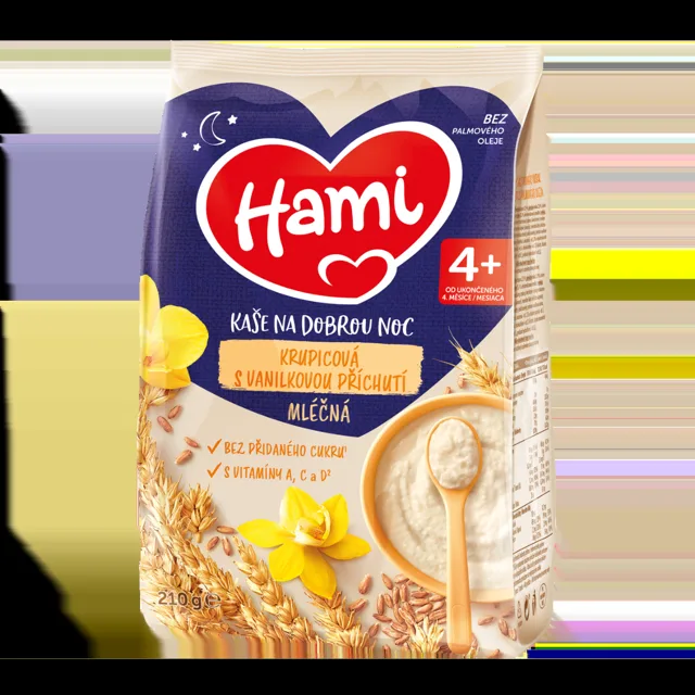 Hami Mléčná kaše na dobrou noc krupicová s vanilkovou příchutí 210 g