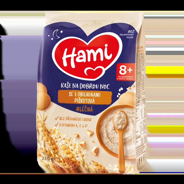 Hami Mléčná kaše na dobrou noc piškotová se 7 obilninami 210 g