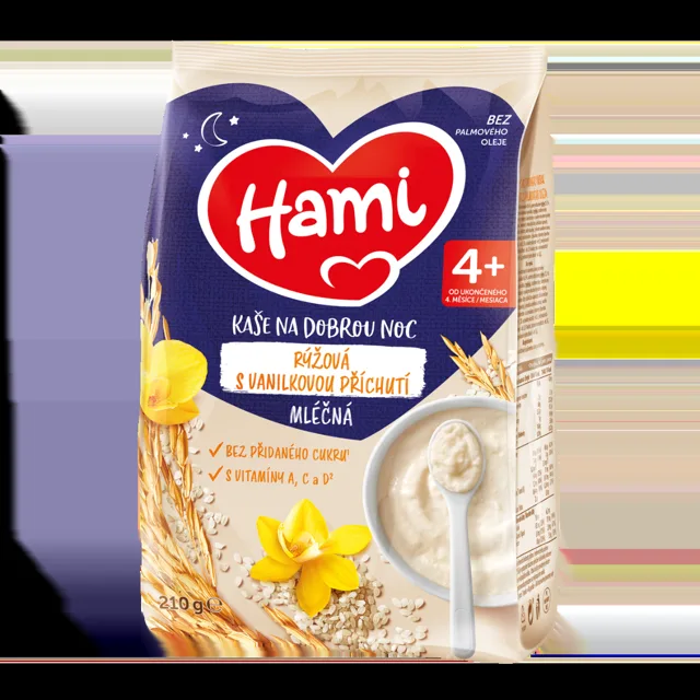 Hami Mléčná kaše na dobrou noc rýžová s vanilkovou příchutí 210 g