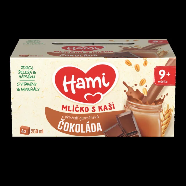 Hami Mlíčko s kaší s příchutí gurmánské čokolády 4x250 ml
