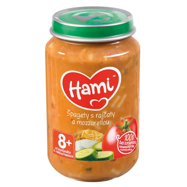 HAMI příkrm špagety s rajčaty a mozzarelou od 8. měsíce 200 g