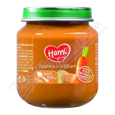 HAMI Příkrm zelenina králičí 125g/4m 110888