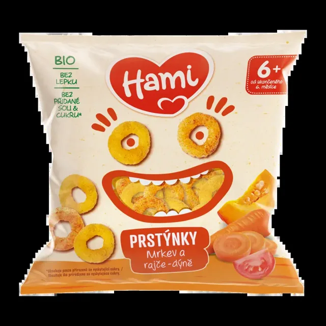 Hami Prstýnky mrkev a rajče-dýně 20 g
