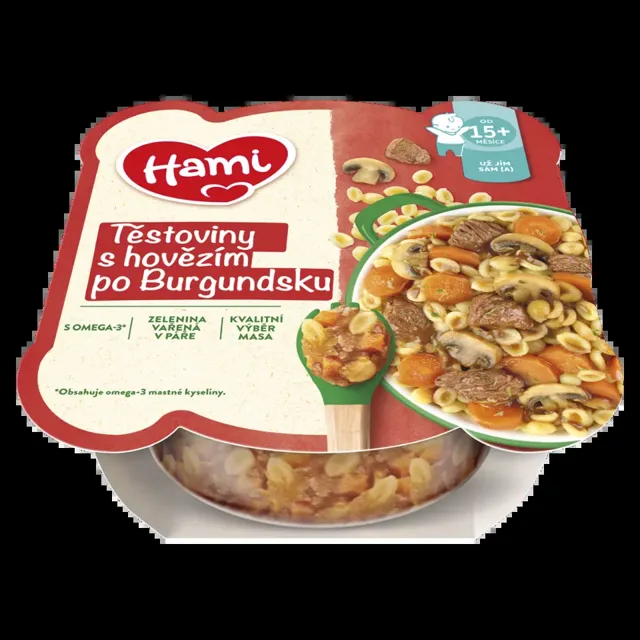 Hami Těstoviny s hovězím po Burgundsku