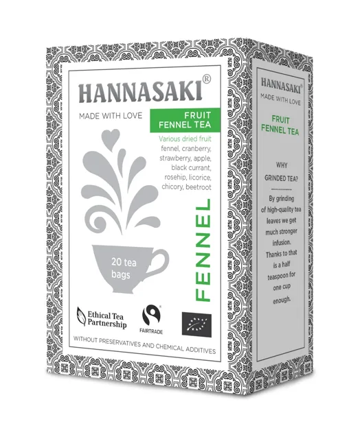 Hannasaki Fruit Fennel Tea BIO porcovaný čaj 20 sáčků