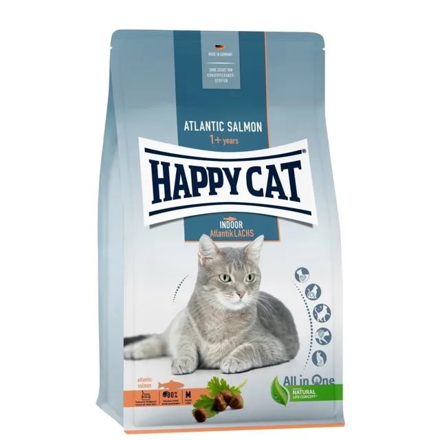 HAPPY CAT Indoor Atlantic Salmon 4 kg pro kočky chované uvnitř