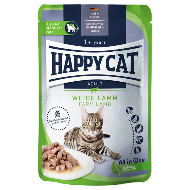 Happy Cat Pouch Meat in Sauce 12 x 85 g  - jehněčí