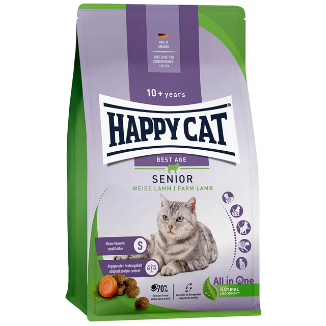 Happy Cat Senior jehněčí - 1,3 kg