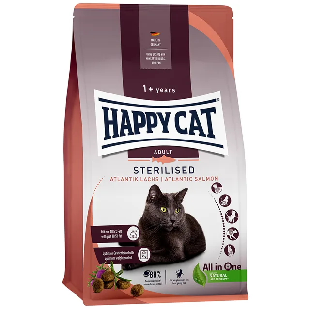 Happy Cat Sterilised Adult atlantický losos - 1,3 kg