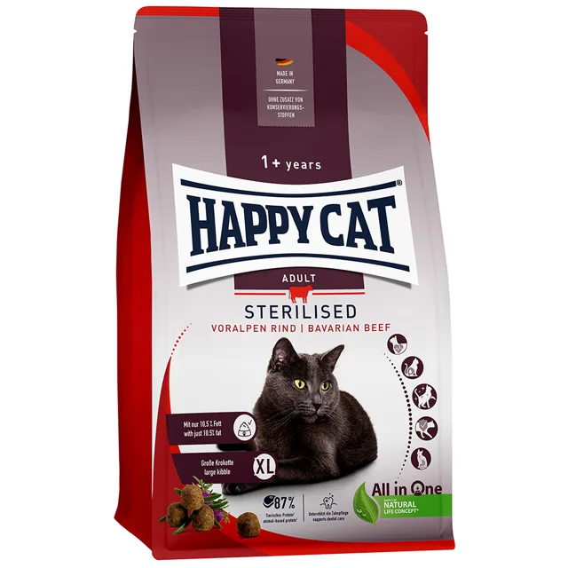Happy Cat Sterilised Adult hovězí - 1,3 kg