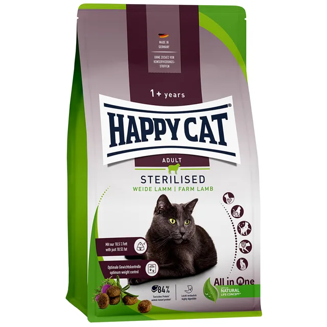 Happy Cat Sterilised Adult jehněčí - 1,3 kg