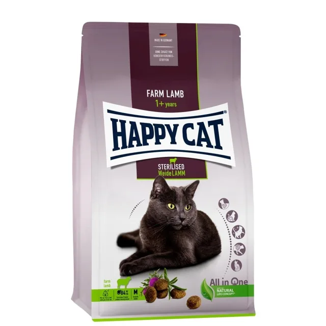 HAPPY CAT Sterilised Jehněčí 4 kg pro kastrované kočky