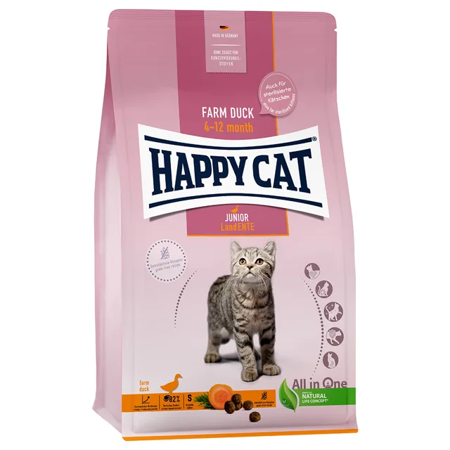 Happy Cat Young Junior kachní - 1,3 kg