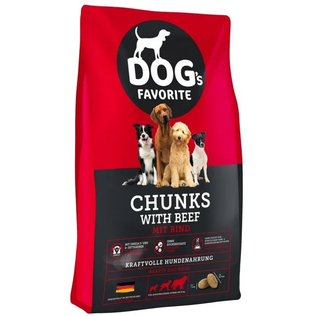 HAPPY DOG Dogs Favorit Chunks with Beef 15 kg