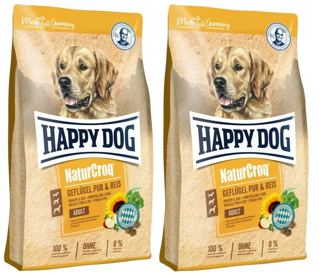 HAPPY DOG NaturCroq Geflügel Pur &amp; Reis 2 x 4kg