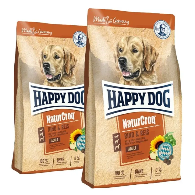 HAPPY DOG NaturCroq hovězí s rýží 2 x 15 kg