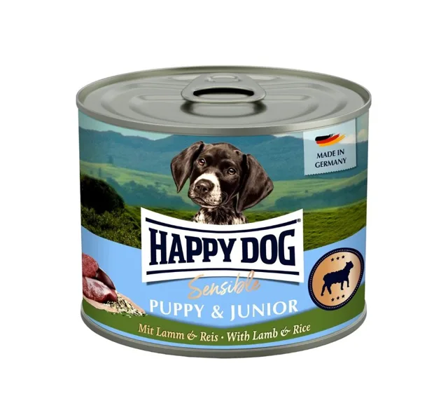 HAPPY DOG Sensible Puppy Junior Jehněčí a rýže 200 g mokrá strava pro štěňata a mladé psy