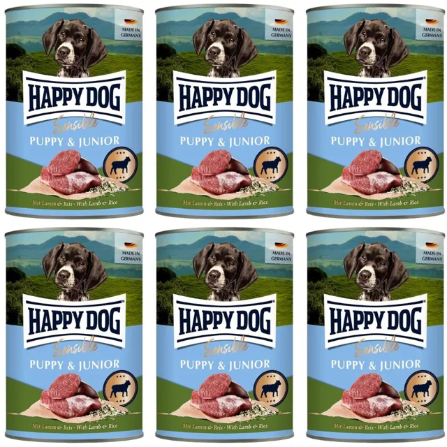HAPPY DOG Sensible Puppy Junior Jehněčí a rýže 6x400 g konzervy pro štěňata a mladé psy