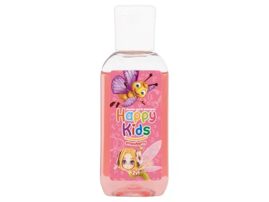Happy Kids sprchový gel a šampon strawberry 2v1 50 ml