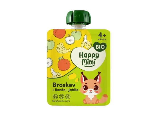 Happy Mimi BIO ovocný příkrm Broskev 90 g