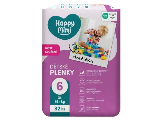 Happy Mimi dětské plenky 6 XL, 32 ks