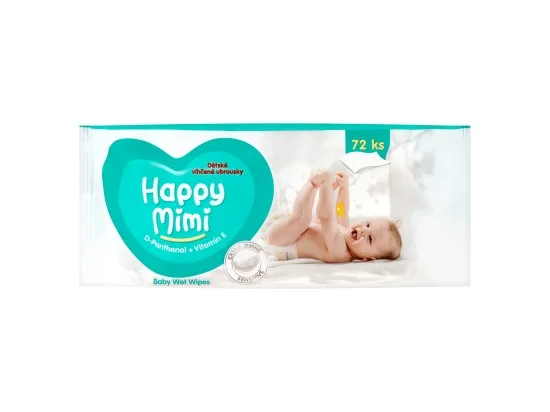 Happy Mimi dětské vlhčené ubrousky 72 ks