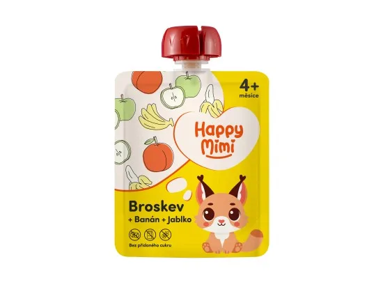 Happy Mimi ovocný příkrm broskev 90 g