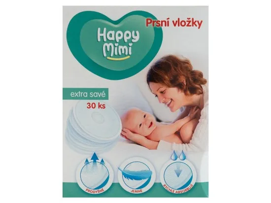 Happy Mimi prsní vložky extra savé 30 ks