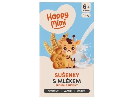 Happy Mimi sušenky s mlékem 6m+ 120 g