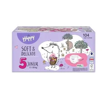Happy Soft&Delicate 5 dětské pleny 11-18kg 104ks