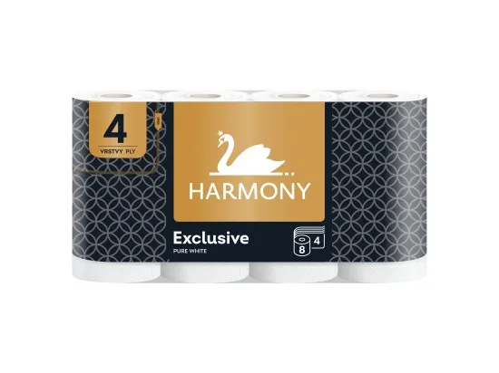 Harmony Exclusive Pure White toaletní papír 4 vrstvy 8 ks