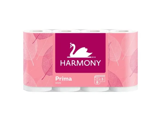 Harmony Prima White toaletní papír 3 vrstvy 8 ks