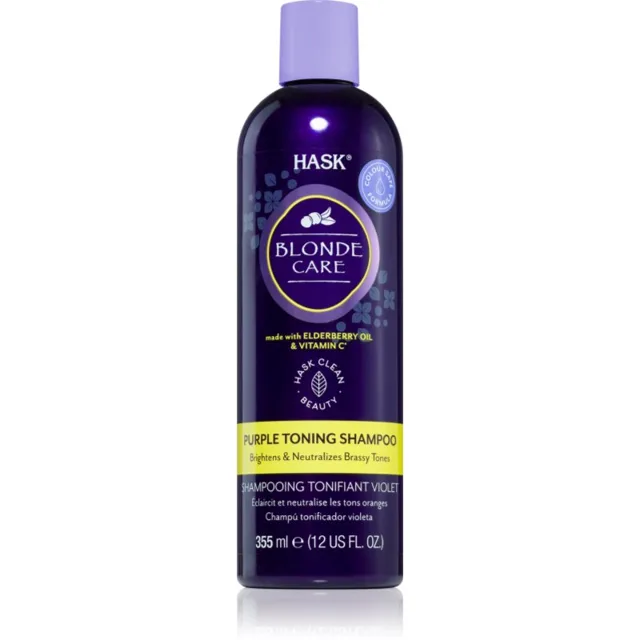HASK Blonde Care Purple Shampoo fialový šampon neutralizující žluté tóny 355 ml