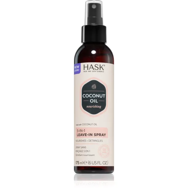 HASK Monoi Coconut Oil bezoplachový sprej pro lesk a hebkost vlasů 175 ml