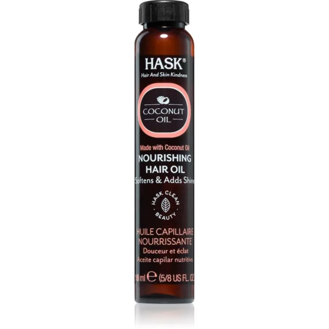 HASK Monoi Coconut Oil zkrášlující olej pro lesk a hebkost vlasů 18 ml